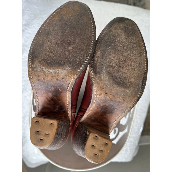 Frye Womens 8 True Vintage 70’s Western Cowgirl Cowboy Boots Redwood USA MADE - Picture 14 of 16